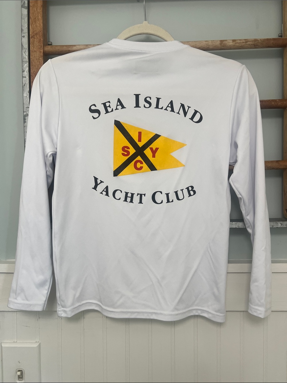 Boys, Sea island yacht club long sleeve performance T-shirt, White small